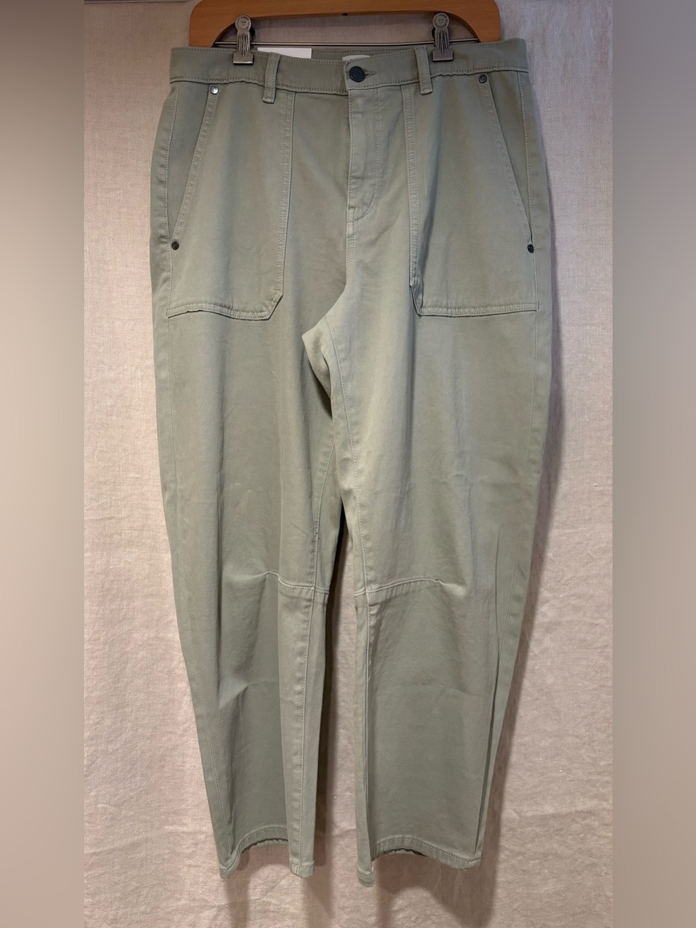 NWT Jason Wu Light Green Women’s Wilhelmina Easy Barrel Cropped Pants- Size 28